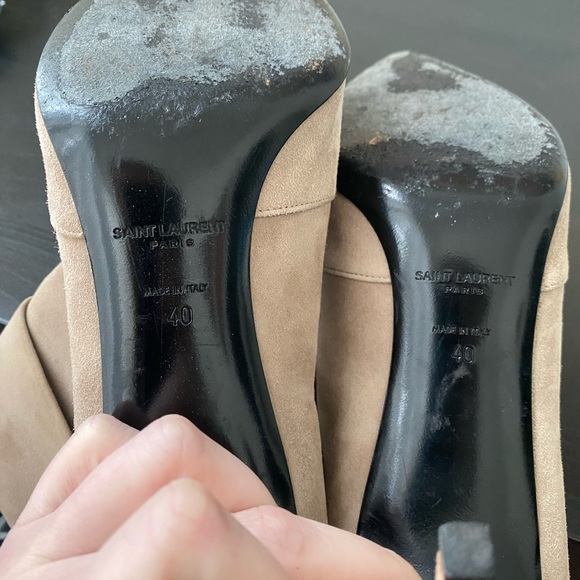 YSL Yves Saint Laurent khaki suede booties size 40 - Picture 8 of 8